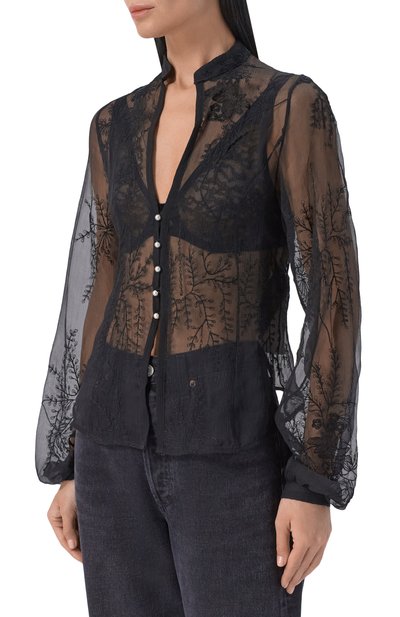 Блузка из шелка и хлопка ANN DEMEULEMEESTER, арт. B0014006/FA735, фото 3