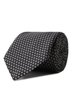 Мужской шелковый галстук GIORGIO ARMANI черного цвета, арт. GM000800/TE13670 | Фото 1 (Материал: Текстиль, Шелк; Нос: Не проставлено; Принт: С принтом)