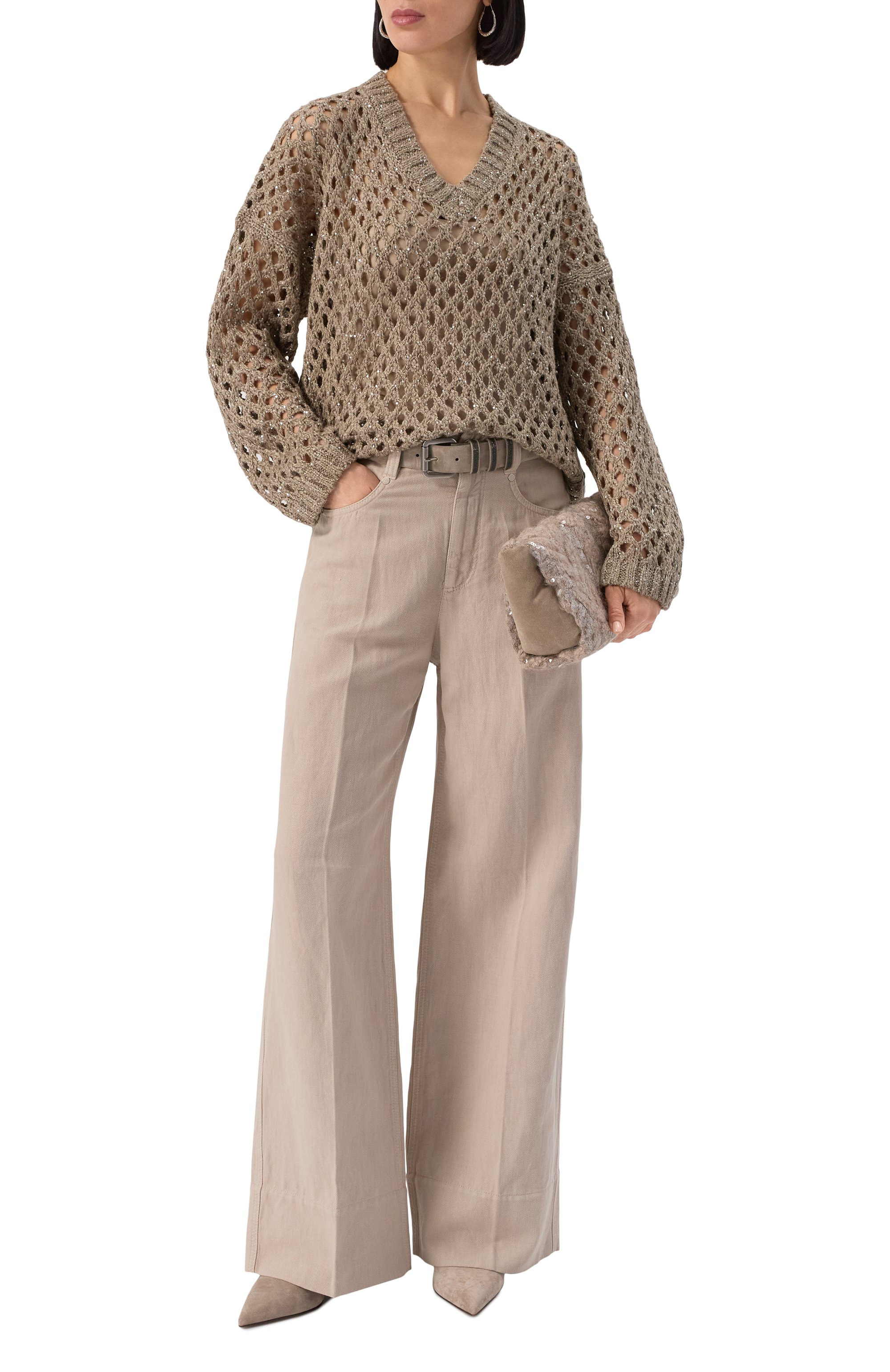 Пуловер из шелка и льна BRUNELLO CUCINELLI, арт. MEA338202P, фото 2