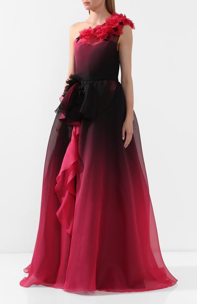 Шелковое платье MARCHESA, арт. M29813, фото 3