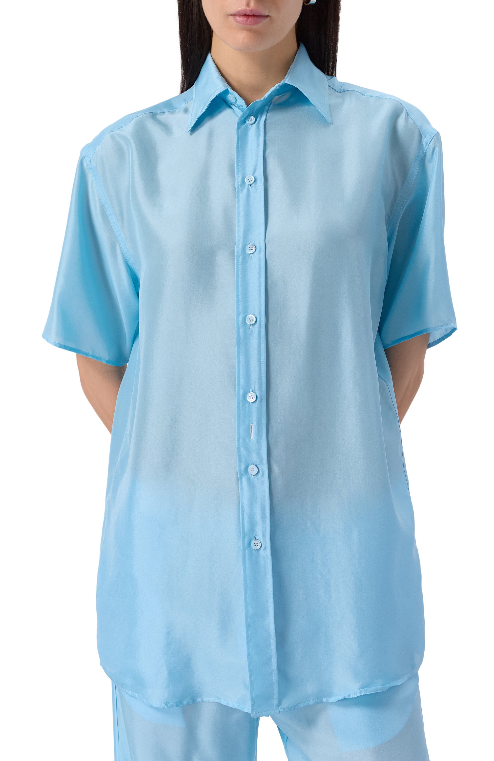 Шелковая рубашка MM6, арт. S52NF0013/M35244, фото 3