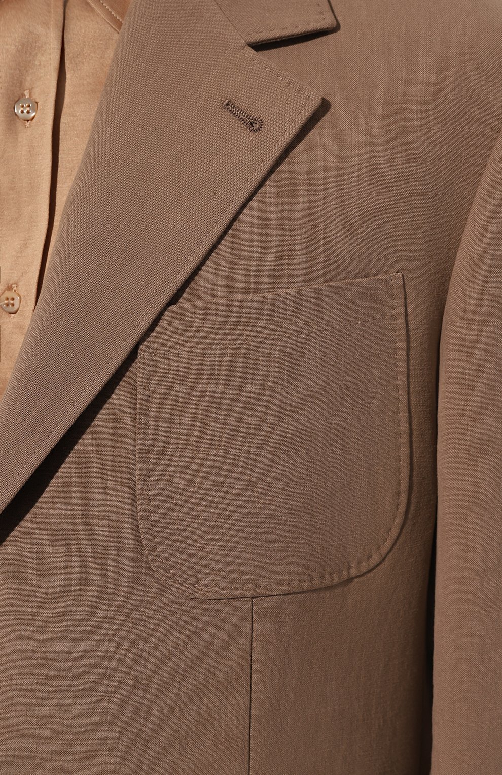 Льняной пиджак BRUNELLO CUCINELLI темно-бежевого цвета по цене 451500 руб., арт. MW4317BND, фото 7 Льняной пиджак BRUNELLO CUCINELLI, арт. MW4317BND, фото 7