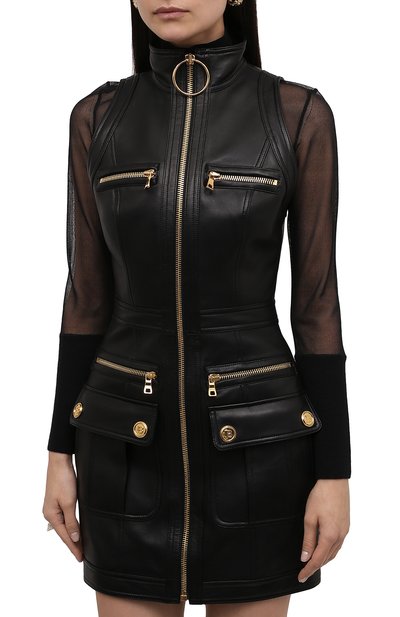 Кожаное платье BALMAIN, арт. WF0R3120/L183, фото 3