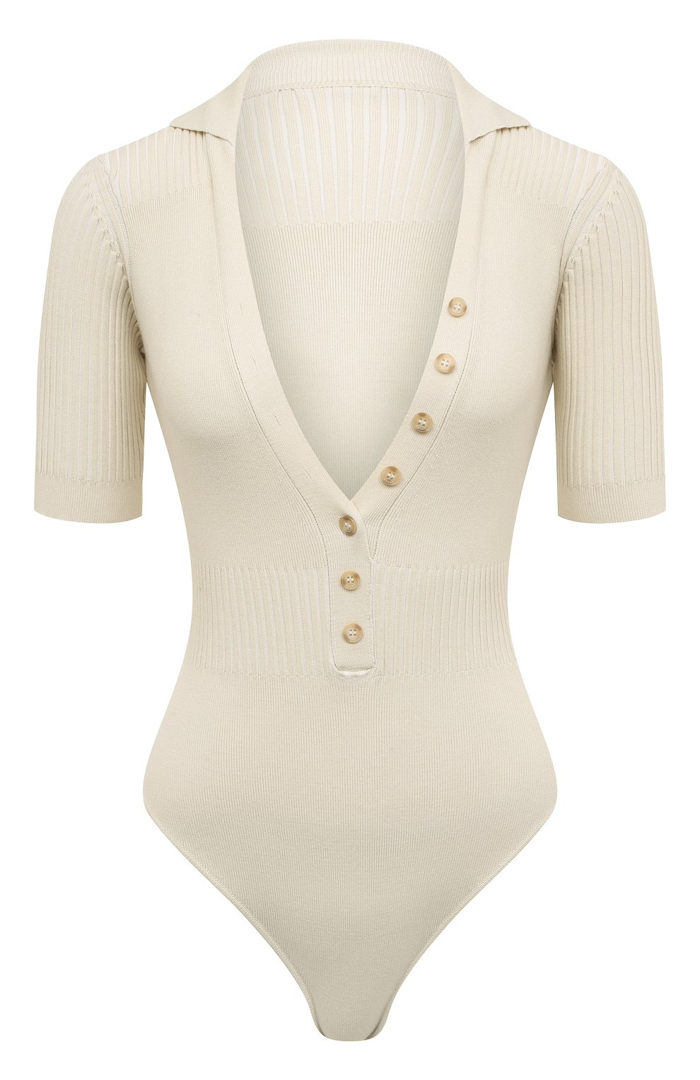 Боди из вискозы JACQUEMUS кремового цвета по цене 52500 руб., арт. 211KN109-2040, фото 1 Боди из вискозы JACQUEMUS, арт. 211KN109-2040, фото 1