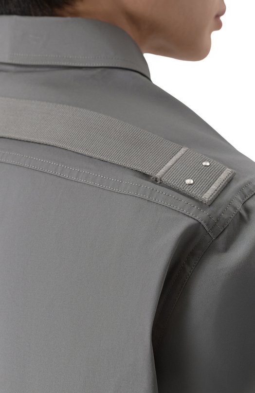 Хлопковая рубашка Rick Owens RU01F2236/TE Серый  RU01F2236/TE Фото 5