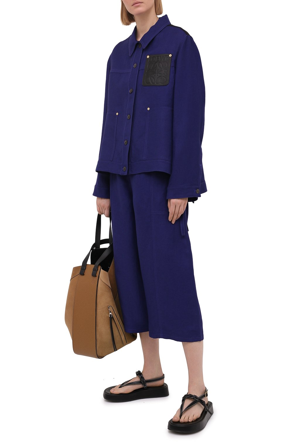 Куртка из вискозы и льна LOEWE синего цвета по цене 84450 руб., арт. S540Y03W03, фото 2 Куртка из вискозы и льна LOEWE, арт. S540Y03W03, фото 2