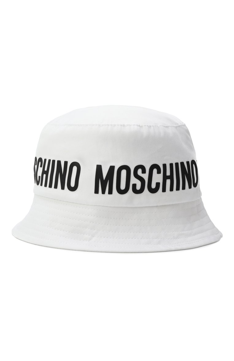 Детская хлопковая панама MOSCHINO белого цвета, арт. HUY002/L0A00 | Фото 2 (Материал: Текстиль, Хлопок; Нос: Не проставлено)