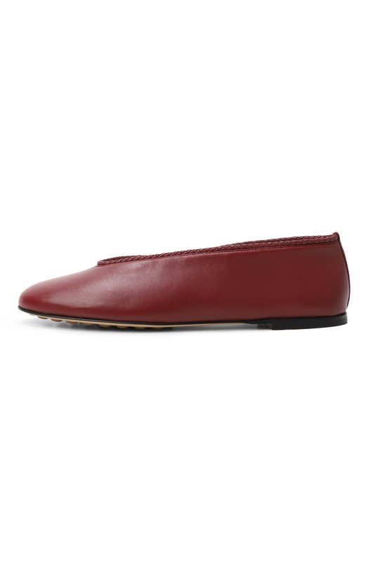 Кожаные балетки Rosa Bottega Veneta 837886/VBSD0 Бордовый  837886/VBSD0 Фото 4