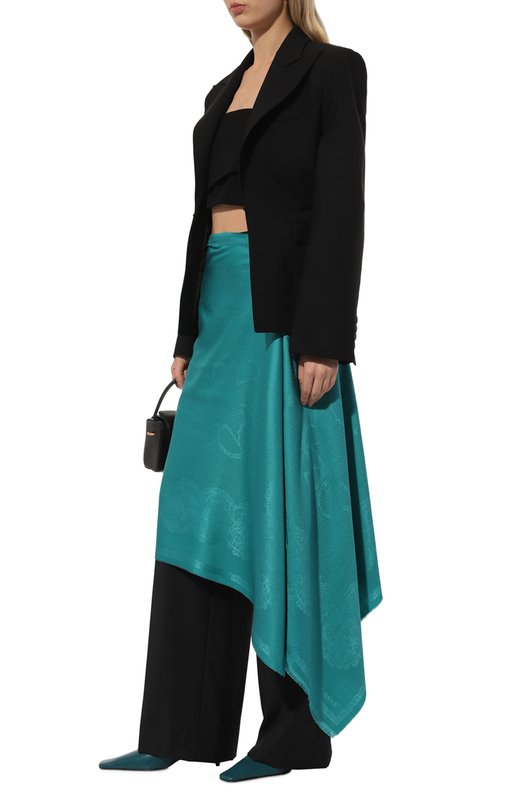 Платок из шерсти и шелка Elie Saab SE7018J5375 Голубой  SE7018J5375 Фото 3