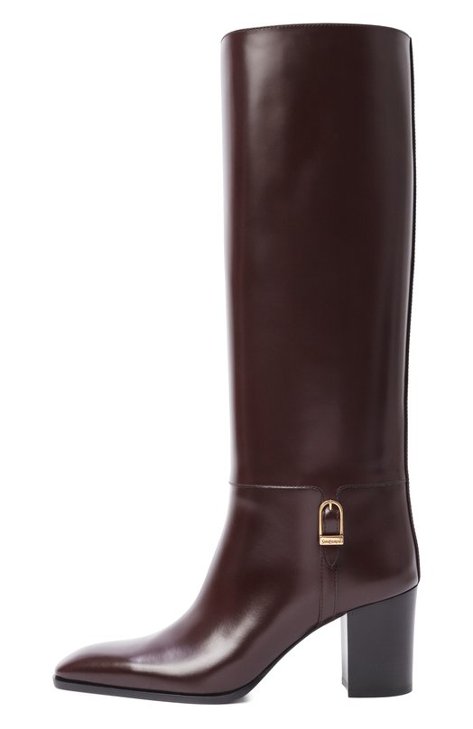 Кожаные сапоги Julia 70 Saint Laurent 818207/AAEHR Бордовый  818207/AAEHR Фото 4
