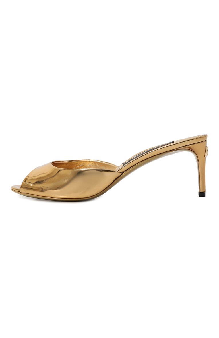 Женские кожаные мюли keira 60 DOLCE & GABBANA золотого цвета, арт. CR1522/AY828 | Фото 4 (Материал сплава: Проставлено; Драгоценные камни: Проставлено; Материал внутренний: Натуральная кожа; Каблук высота: Средний; Подошва: Плоская; Каблук тип: Шпилька; Материал внешний: Натуральная кожа)