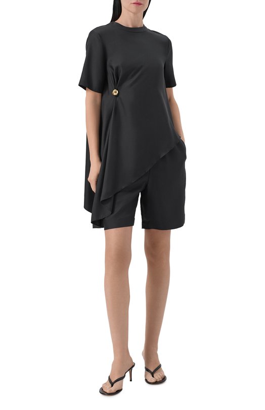 Атласные шорты Loulou de Saison ZINIA LDS Чёрный  ZINIA LDS Фото 2