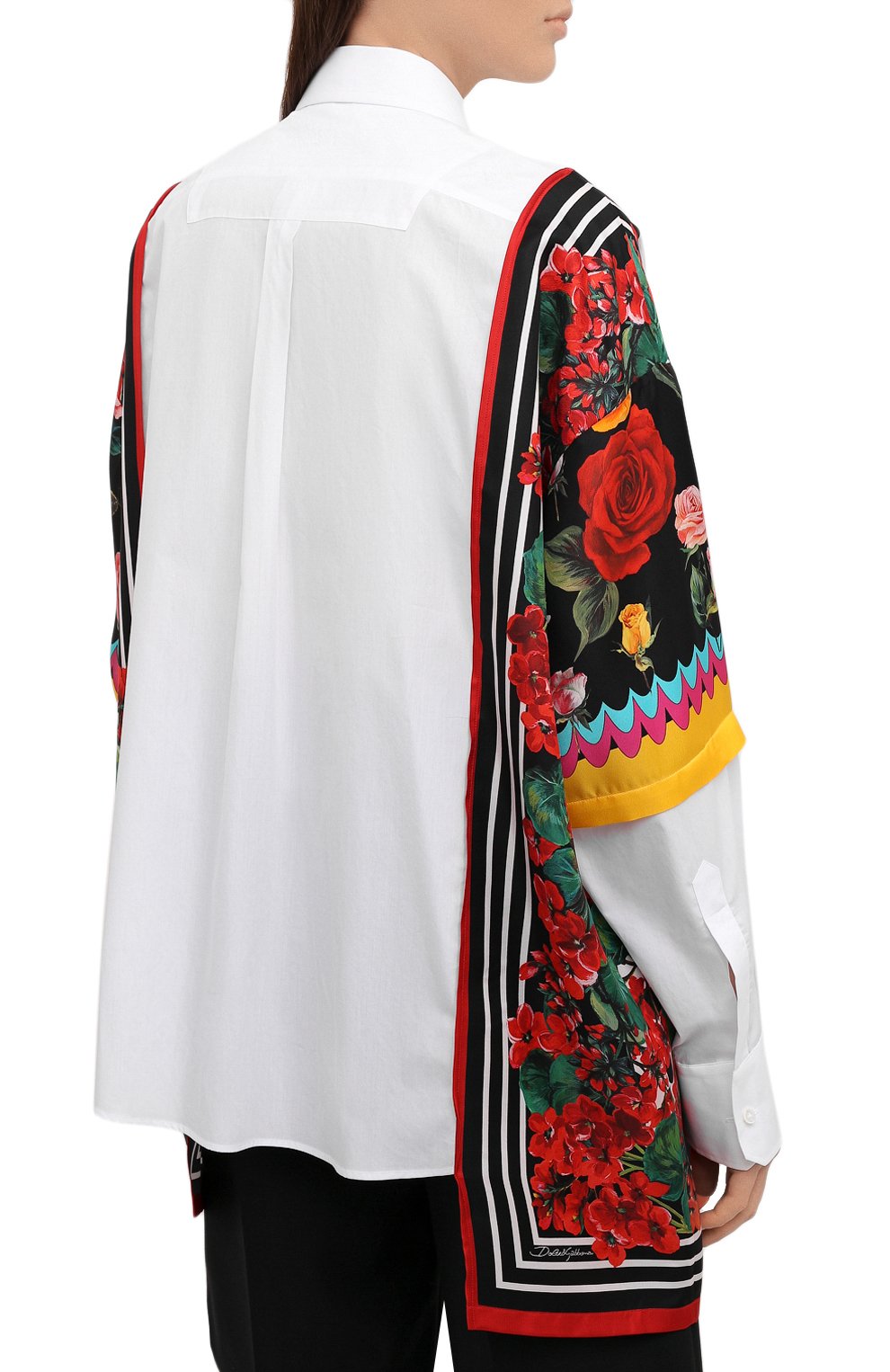 Рубашка из хлопка и шелка DOLCE & GABBANA разноцветного цвета по цене 139500 руб., арт. F5020T/GDZ36, фото 4 Рубашка из хлопка и шелка DOLCE & GABBANA, арт. F5020T/GDZ36, фото 4