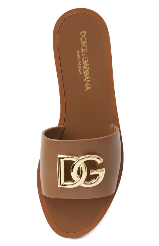 Кожаные шлепанцы Bianca Dolce & Gabbana CQ0619/AW576 Коричневый  CQ0619/AW576 Фото 6