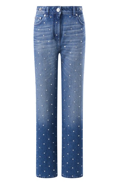 Женские джинсы с отделкой стразами VERSACE, арт. 1018790/1A13342