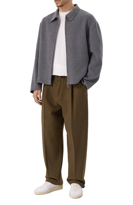 Брюки из шерсти и кашемира Emporio Armani EM004182/AF21274 Хаки  EM004182/AF21274 Фото 2