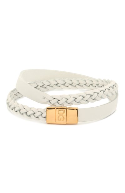 Кожаный браслет DOLCE & GABBANA белого цвета по цене 25050 руб., арт. WBM5P2/W1111, фото 2 Кожаный браслет DOLCE & GABBANA, арт. WBM5P2/W1111, фото 2