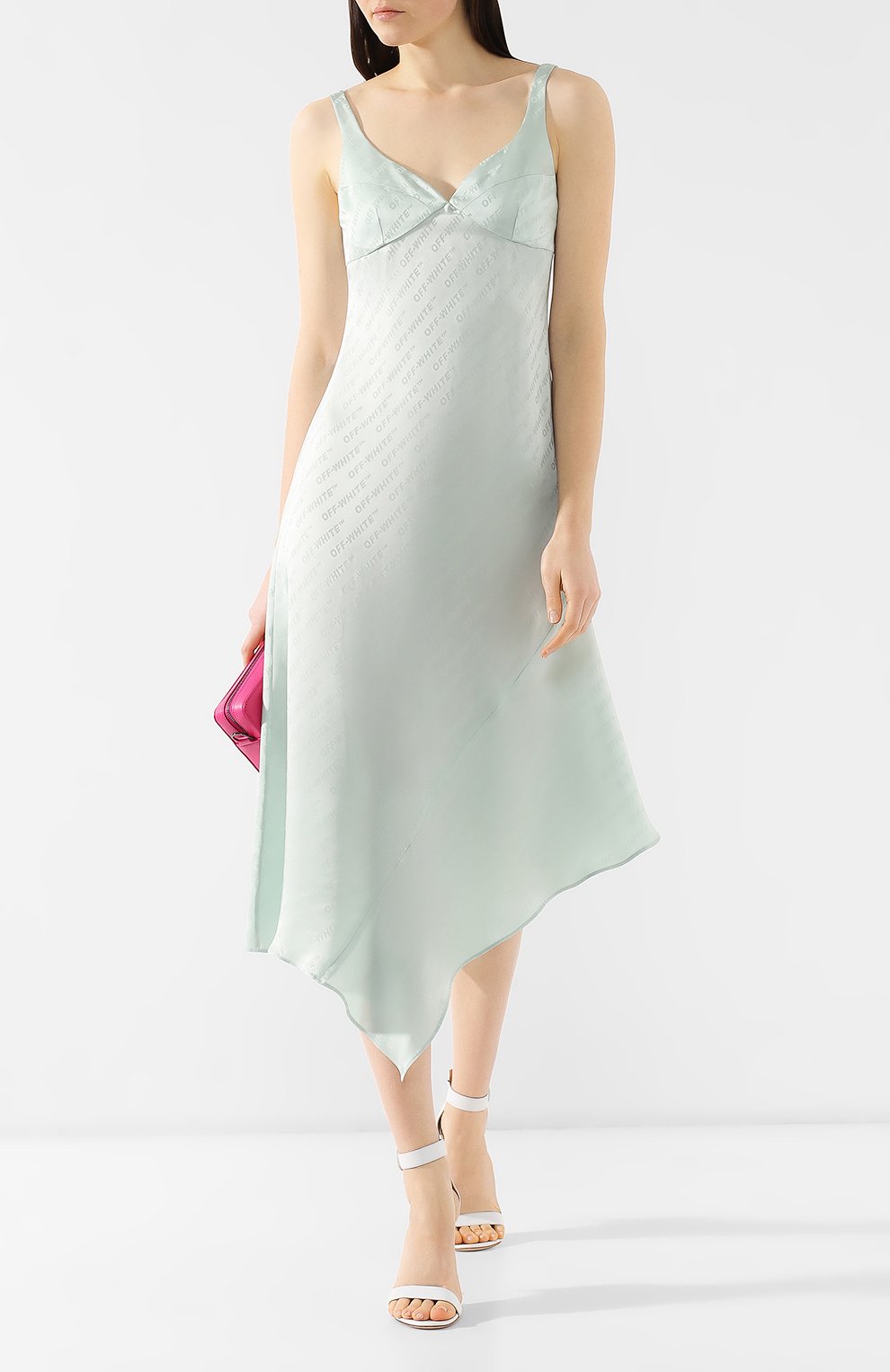Атласное платье OFF-WHITE, арт. 0WDB120R19C860574100, фото 2