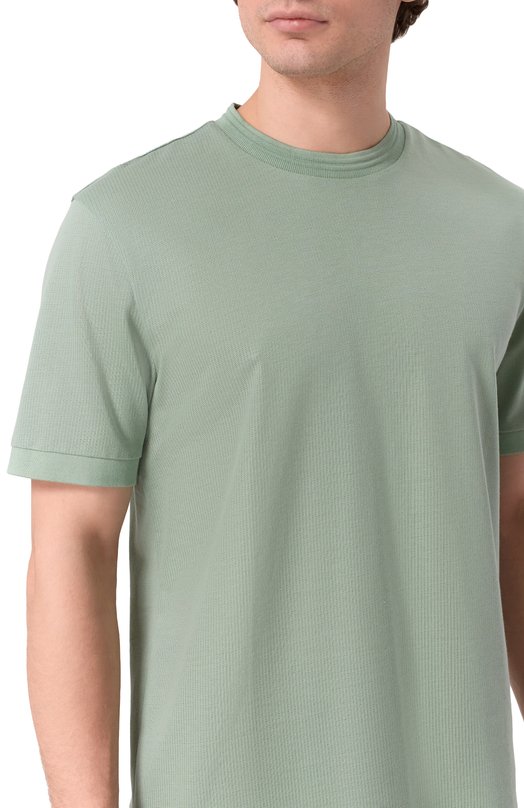 Футболка из хлопка и лиоцелла BOSS 50554626 Зелёный  50554626 Фото 5