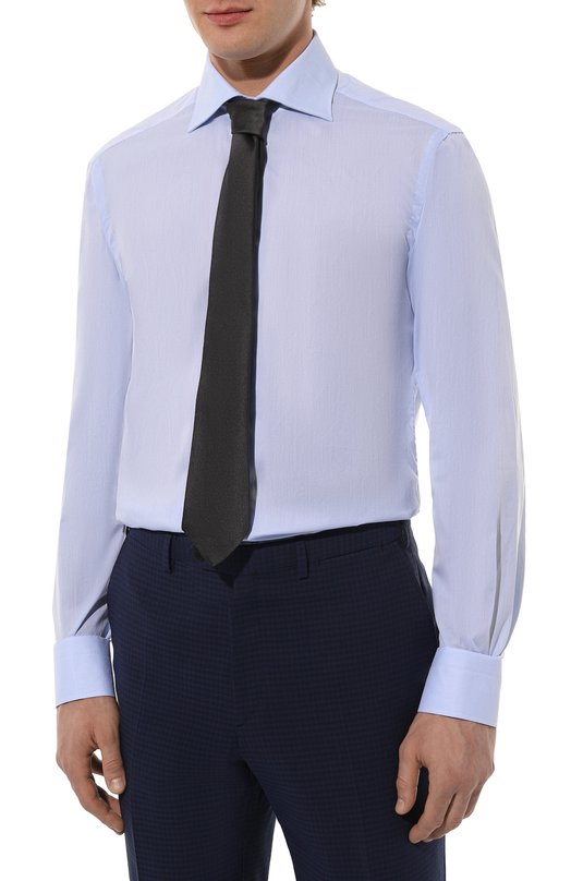 Хлопковая сорочка Kiton UCIH06145 Голубой  UCIH06145 Фото 3