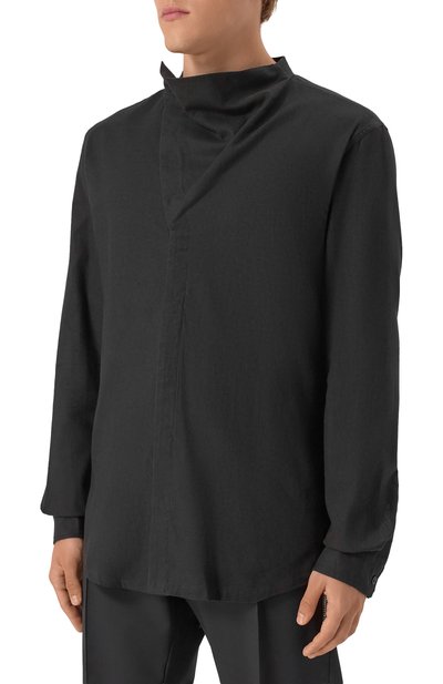 Рубашка из хлопка и шерсти RICK OWENS черного цвета по цене 86850 руб., арт. RU02E1299/FLW, фото 3 Рубашка из хлопка и шерсти RICK OWENS, арт. RU02E1299/FLW, фото 3