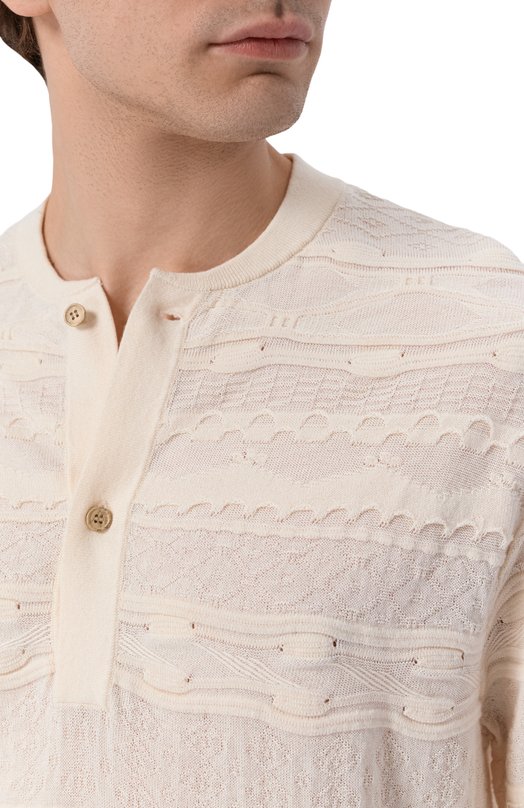 Джемпер из лиоцелла и хлопка Emporio Armani EM004442/AF25739 Бежевый  EM004442/AF25739 Фото 5