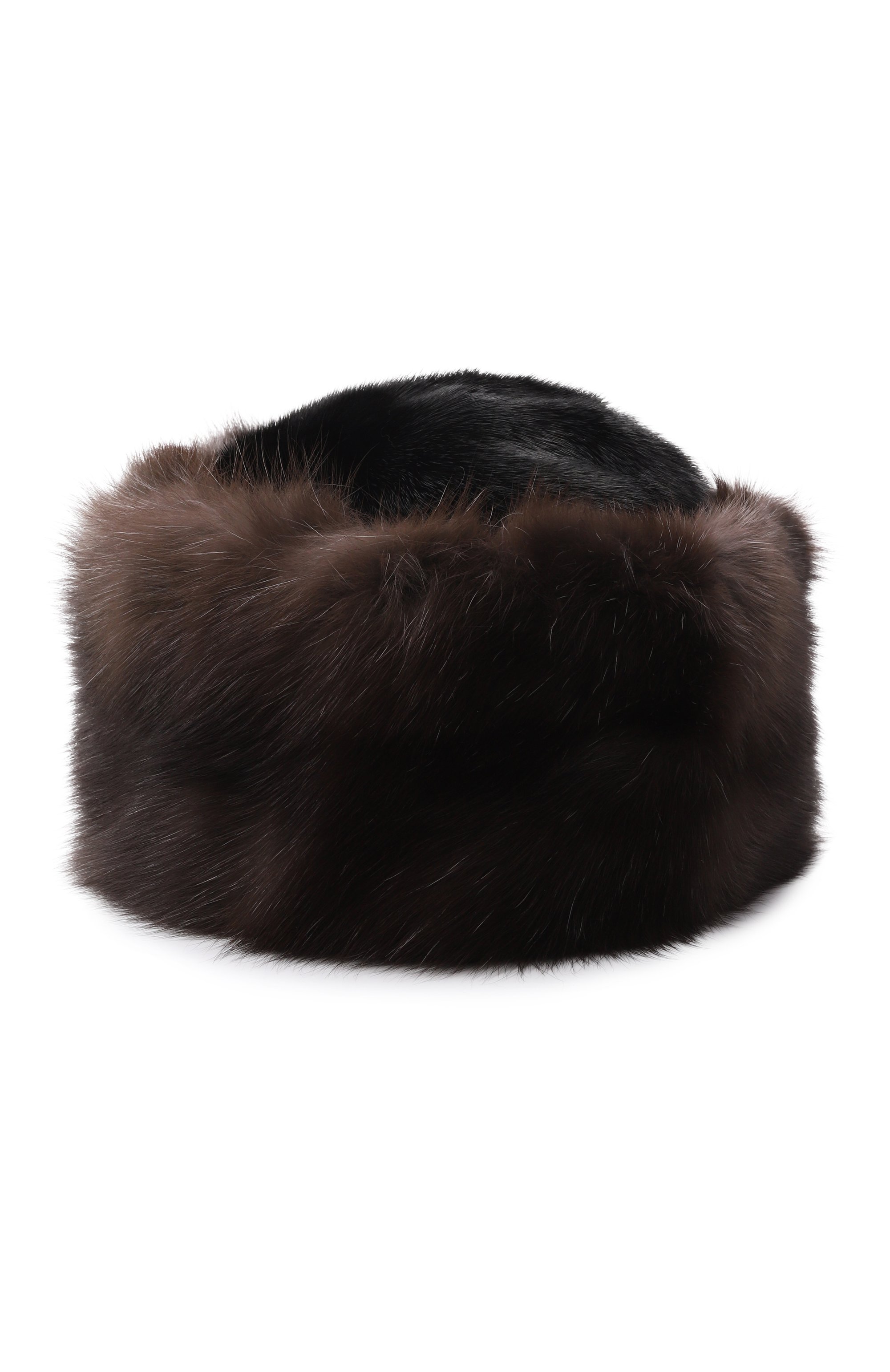 Шапка из меха норки и соболя VICTORIA KUSENKOVA темно-коричневого цвета по цене 363000 руб., арт. 062803504455, фото 2 Шапка из меха норки и соболя VICTORIA KUSENKOVA, арт. 062803504455, фото 2