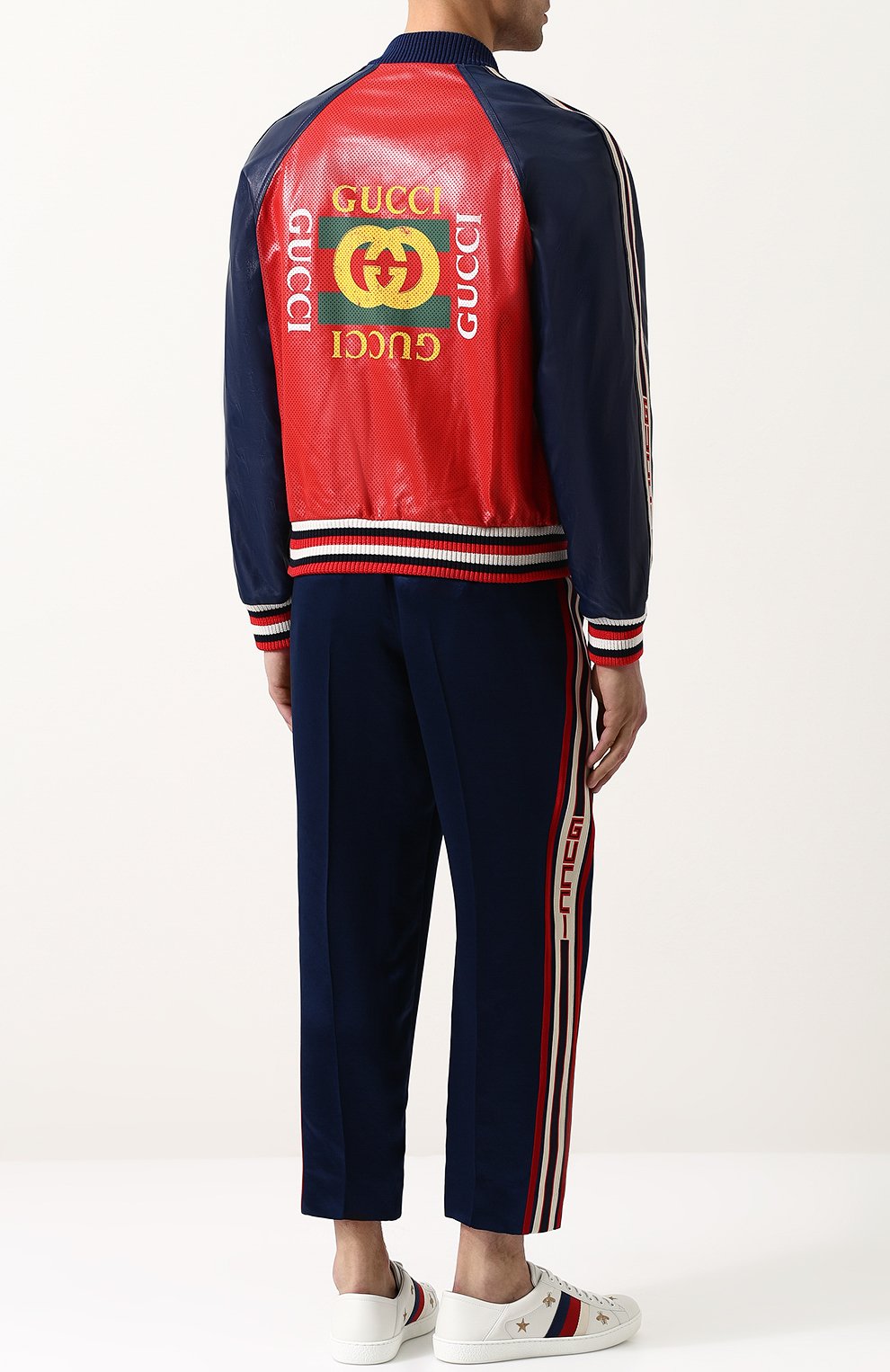 Кожаный бомбер на молнии с перфорацией GUCCI, арт. 497401/XG525, фото 2