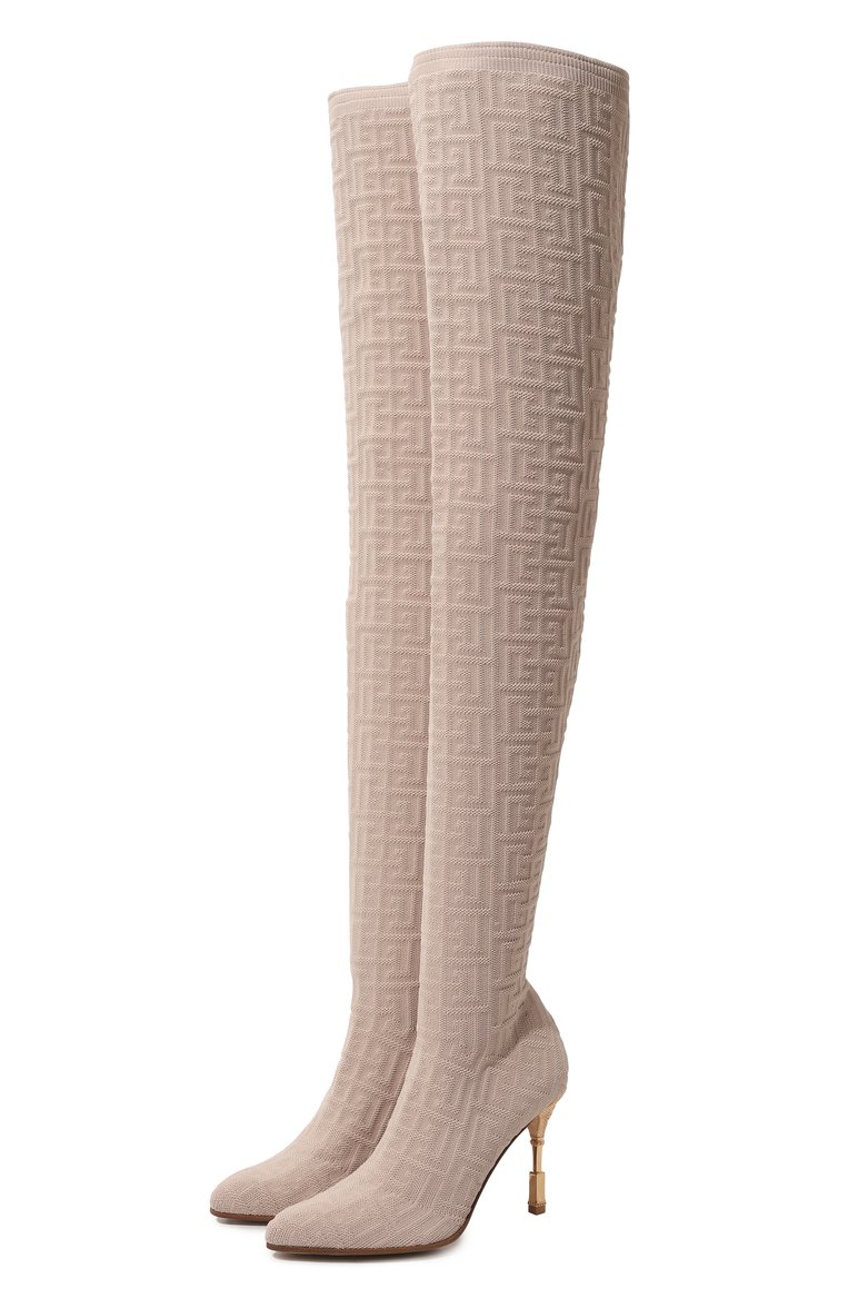Текстильные ботфорты moneta 95 BALMAIN, арт. AN1TB809TPBK, фото 1