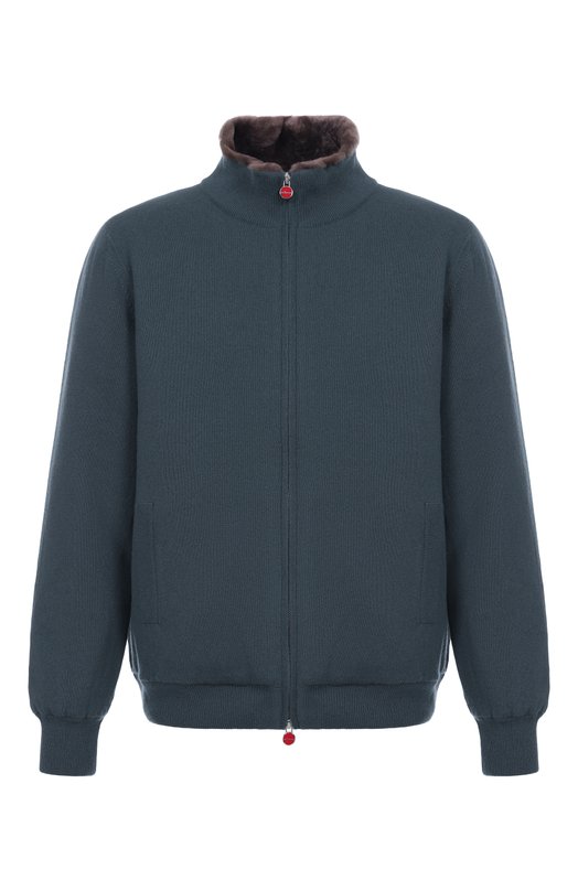 Кашемировый кардиган с подкладкой из овчины Kiton UMK1489K325 Зелёный UMK1489K325
