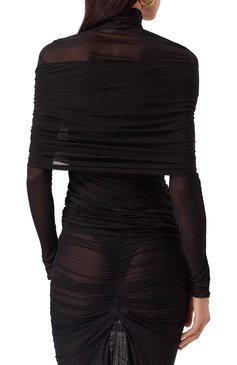 Женский топ из вискозы MUGLER черного цвета, арт. 25P3T007366011 | Фото 4 (Рукава: Длинные; Длина (для топов): Стандартные; Материал внешний: Вискоза; Стили: Гламурный; Кросс-КТ: костюм)