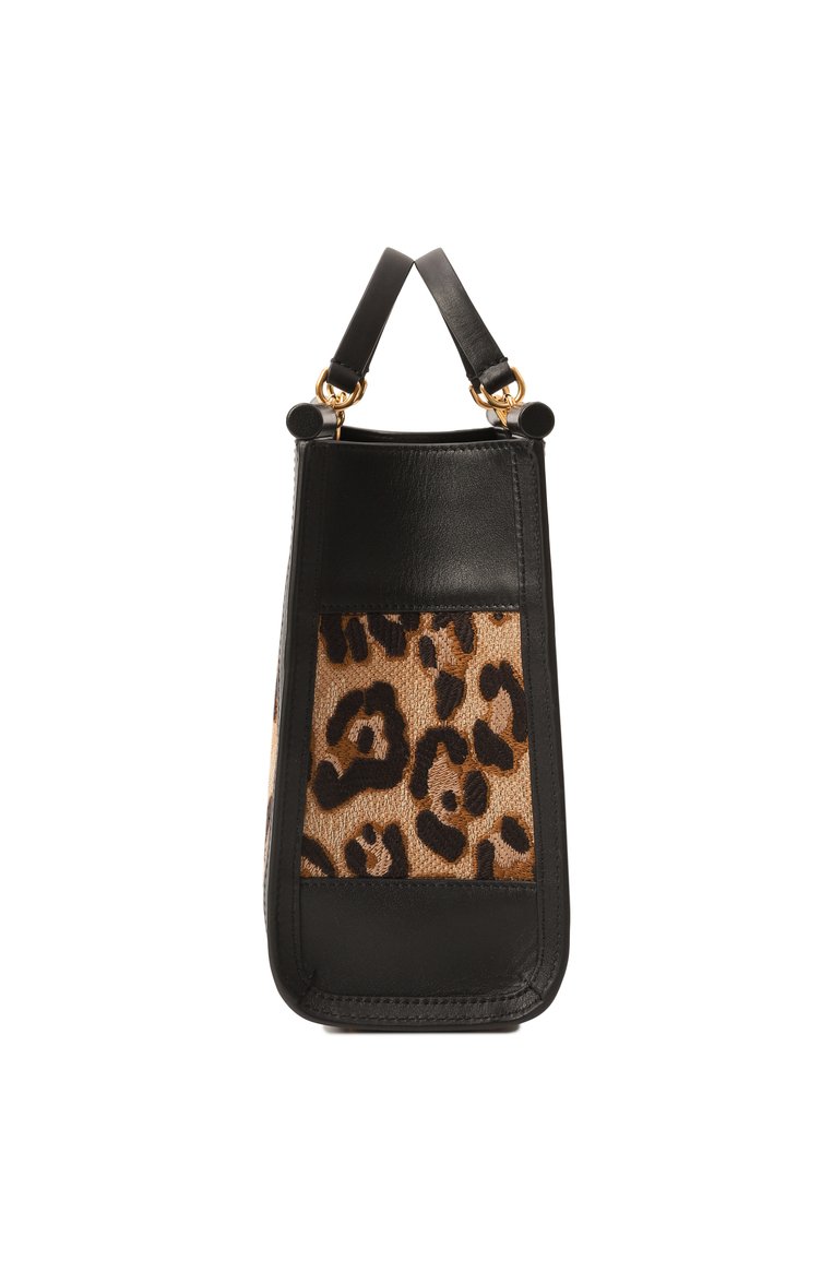 Женская сумка sicily shopper small DOLCE & GABBANA леопардового цвета, арт. BB7728/B6I37 | Фото 4 (Размер: small; Материал: Текстиль; Ремень/цепочка: На ремешке)