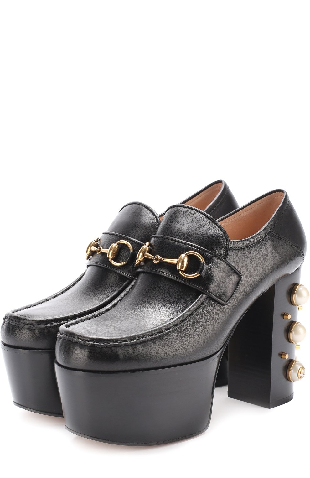 Туфли vegas на платформе и каблуке с декором GUCCI, арт. 470970/C9D00, фото 1