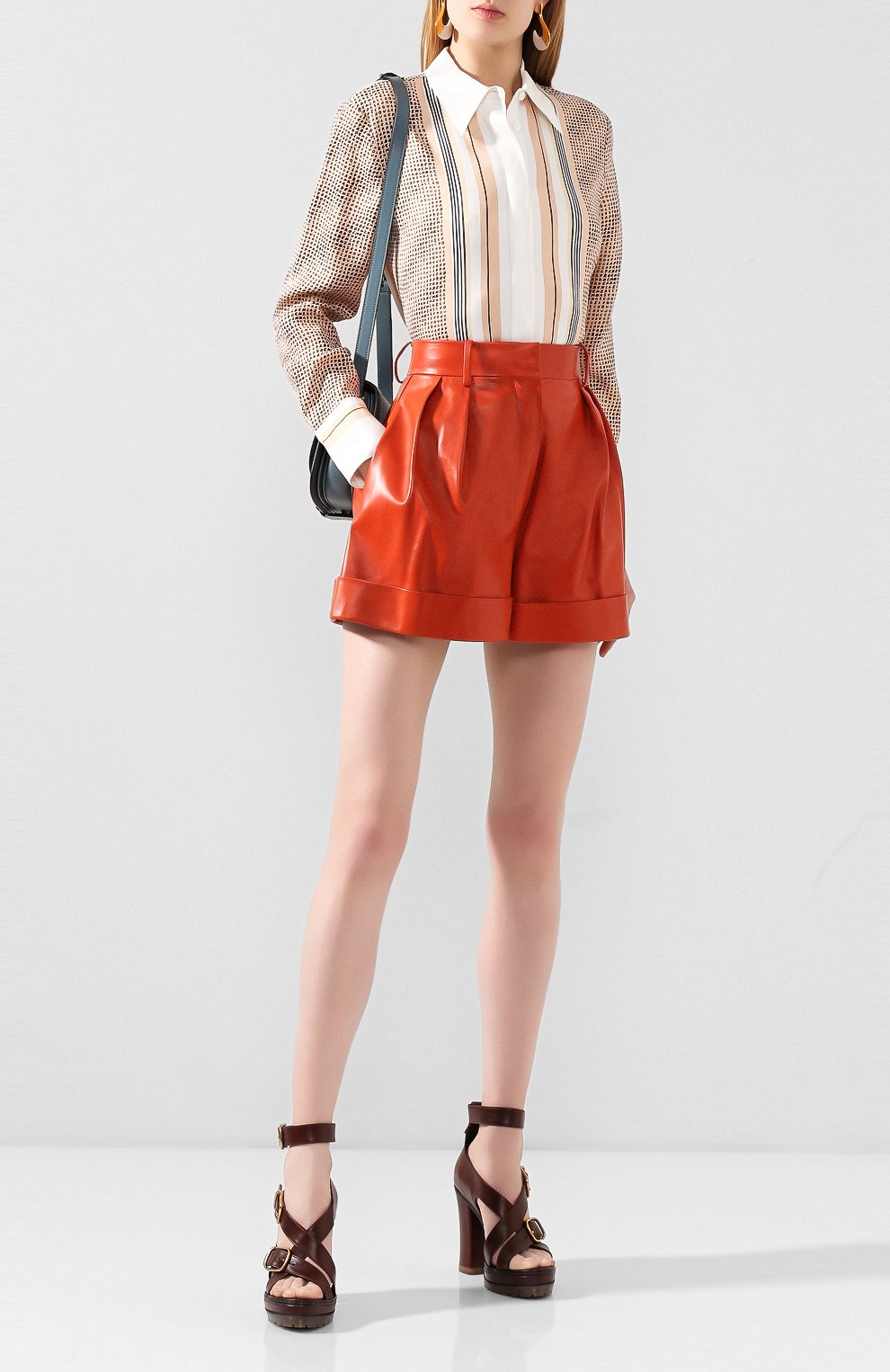 Кожаные шорты VALENTINO, арт. TB0NH01P1AW, фото 2