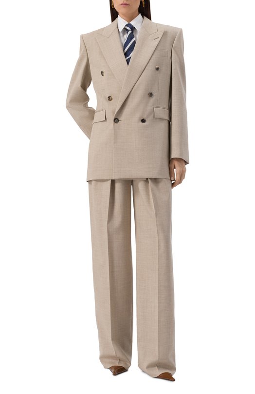 Шерстяной жакет Saint Laurent 823616/Y5K17 Бежевый  823616/Y5K17 Фото 2