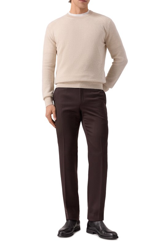 Джемпер из кашемира и шерсти Brioni UMQ90L/0CK12 Кремовый  UMQ90L/0CK12 Фото 2