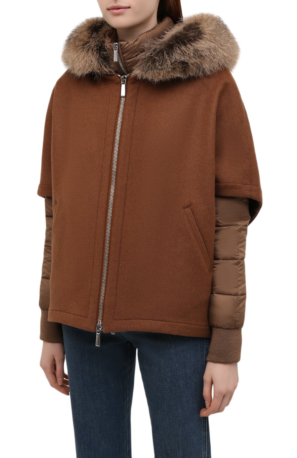 Комплект из шерстяной накидки и пуховой куртки MOORER, арт. PEGAS0-CZI/M0DGI300009-TEPA386, фото 3