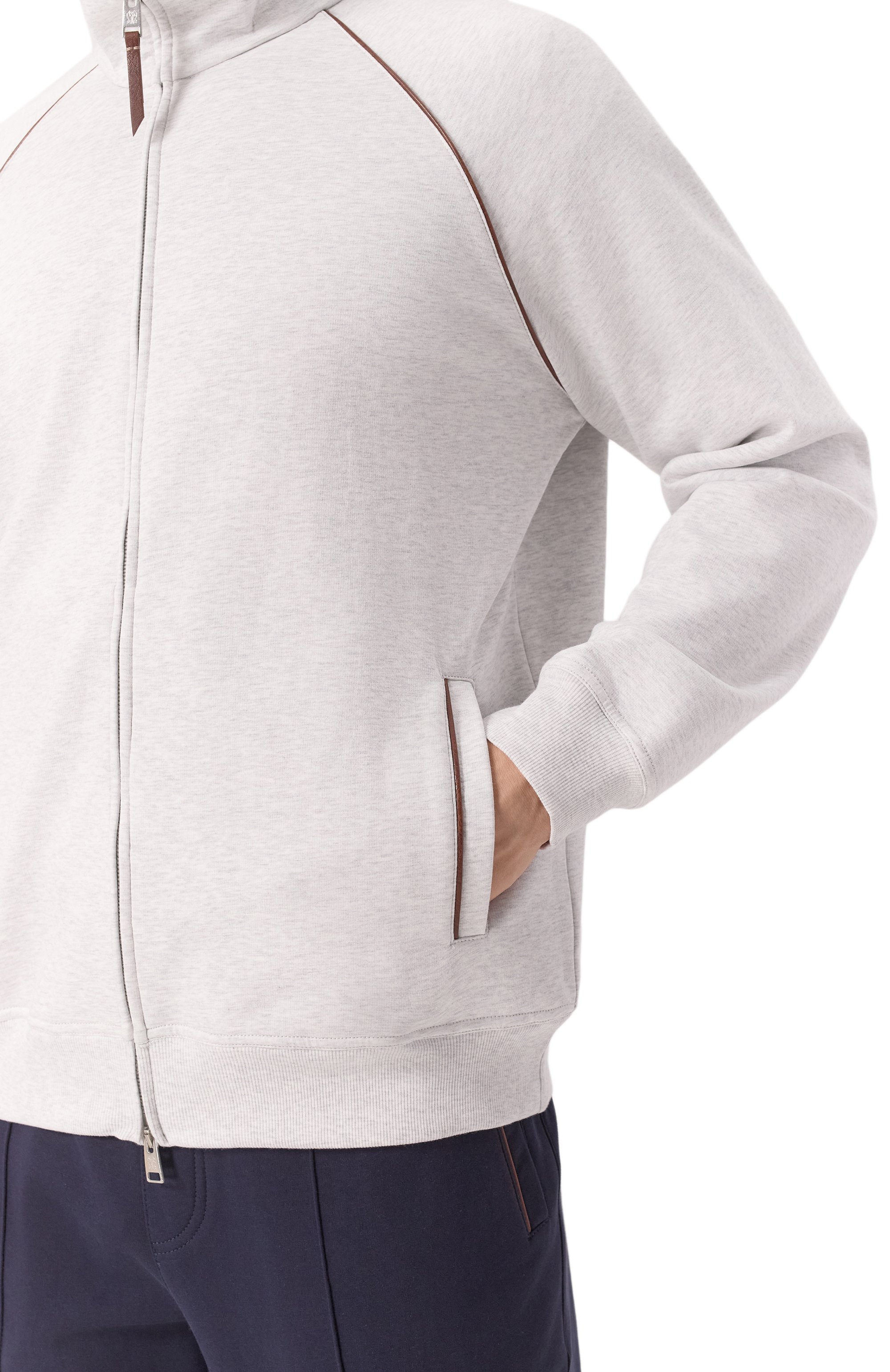 Хлопковая толстовка BRUNELLO CUCINELLI светло-серого цвета по цене 165000 руб., арт. MW8639087G, фото 5 Хлопковая толстовка BRUNELLO CUCINELLI, арт. MW8639087G, фото 5