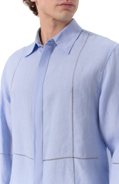 Льняная рубашка MVST голубого цвета по цене 69950 руб., арт. G011/3626, фото 5 Льняная рубашка MVST, арт. G011/3626, фото 5