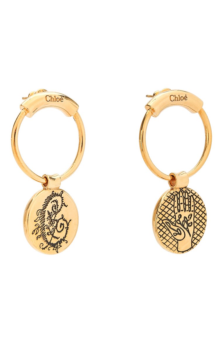 Женские серьги emoji CHLOÉ золотого цвета, арт. CHC18WFE38CB7 | Фото 3 (Материал: Металл; Статус проверки: Проверена категория; Нос: Не проставлено; Региональные ограничения белый список (Axapta Mercury): Не проставлено)