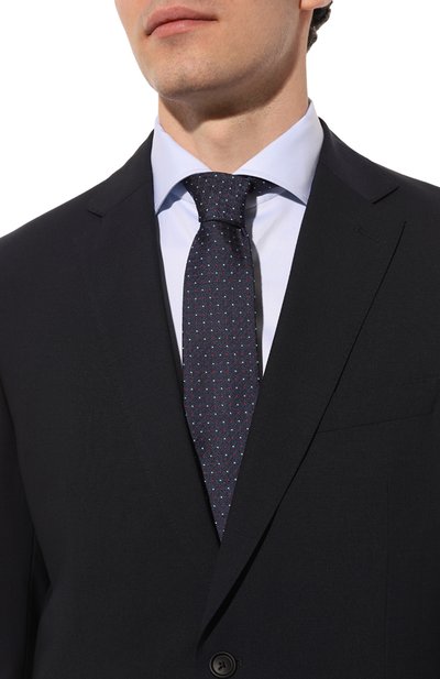 Шелковый галстук EMPORIO ARMANI темно-синего цвета по цене 14500 руб., арт. 340275/4R646, фото 2 Шелковый галстук EMPORIO ARMANI, арт. 340275/4R646, фото 2