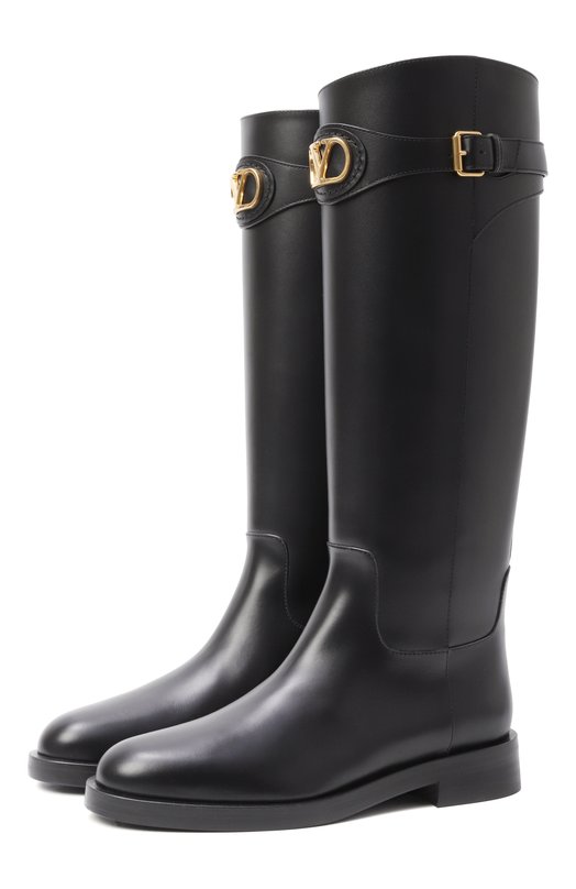 Кожаные сапоги VLogo Signature Valentino 7W2S0MT1/DSH Чёрный 7W2S0MT1/DSH