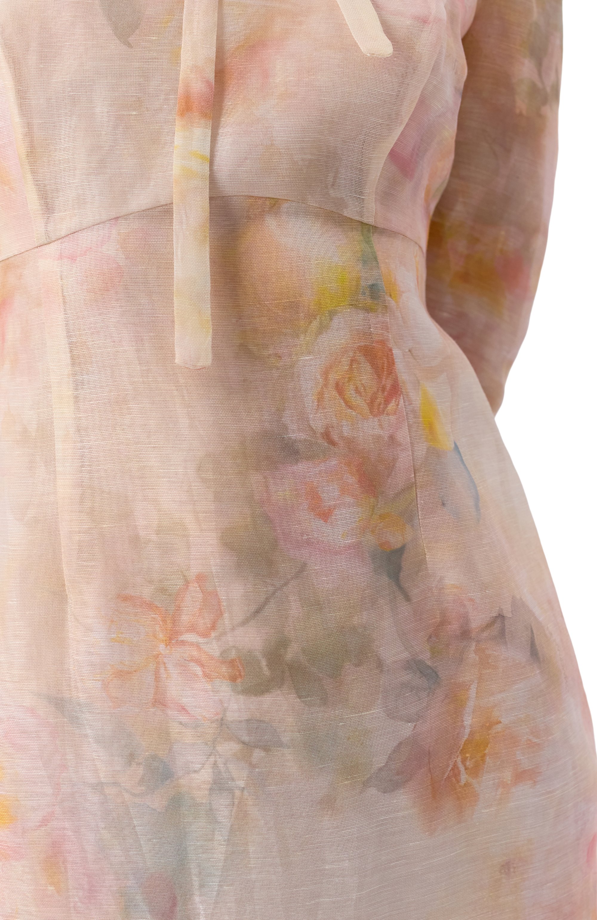 Платье изо льна и шелка ZIMMERMANN светло-розового цвета по цене 210000 руб., арт. 2338DR251, фото 5 Платье изо льна и шелка ZIMMERMANN, арт. 2338DR251, фото 5