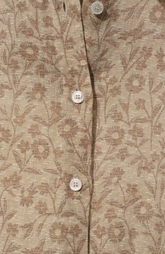 Женское льняное платье KITON бежевого цвета, арт. D57308H08001 | Фото 5 (Материал внеш�ний: Лен; Рукава: Длинные; Длина Ж (юбки, платья, шорты): Миди; Случай: Повседневный; Женское Кросс-КТ: Платье-одежда)