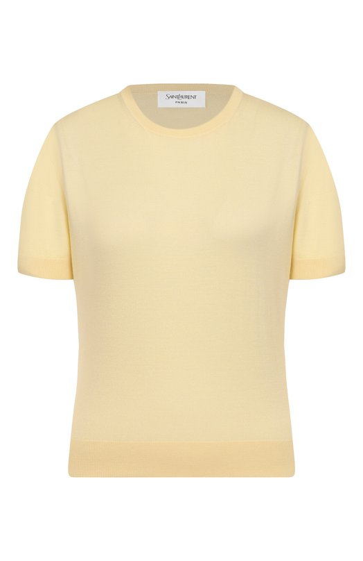 Пуловер из шерсти и кашемира Saint Laurent 858704/YAPK2 Жёлтый 858704/YAPK2
