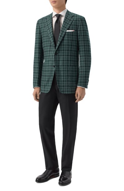 Пиджак из кашемира и хлопка KITON зеленого цвета по цене 838000 руб., арт. UG81K0189I, фото 2 Пиджак из кашемира и хлопка KITON, арт. UG81K0189I, фото 2