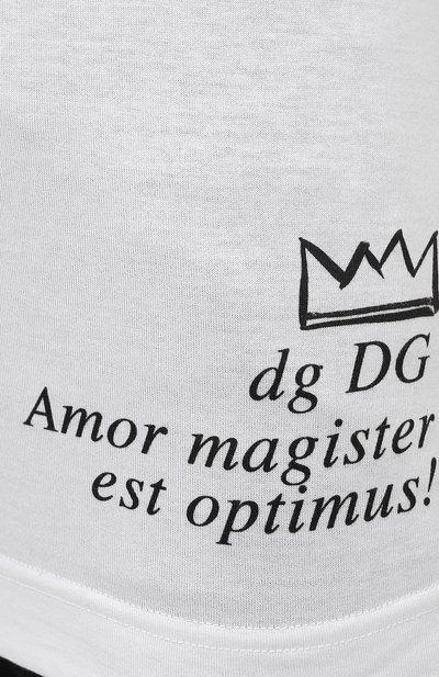 Хлопковая футболка DOLCE & GABBANA белого цвета по цене 82550 руб., арт. F8M23Z/G7WVI, фото 5 Хлопковая футболка DOLCE & GABBANA, арт. F8M23Z/G7WVI, фото 5
