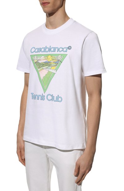 Хлопковая футболка CASABLANCA, арт. MS22-JTS-001 WHITE JERSEY TENNIS CLUB IC0N, фото 3