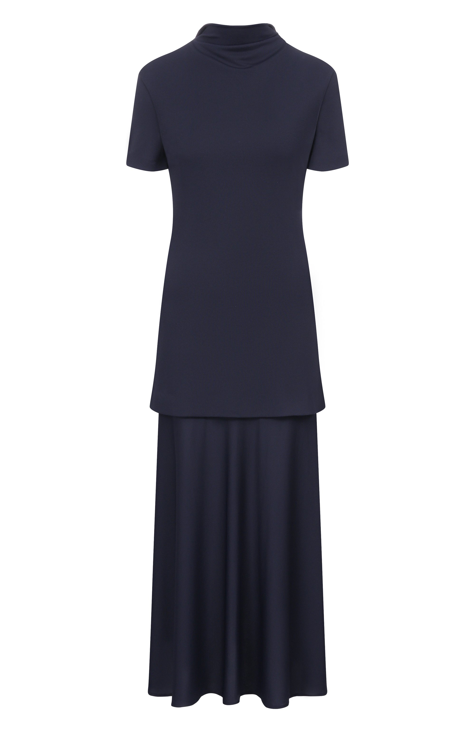 Платье из вискозы JIL SANDER темно-синего цвета по цене 184000 руб., арт. J04CT0111/J65016, фото 1 Платье из вискозы JIL SANDER, арт. J04CT0111/J65016, фото 1