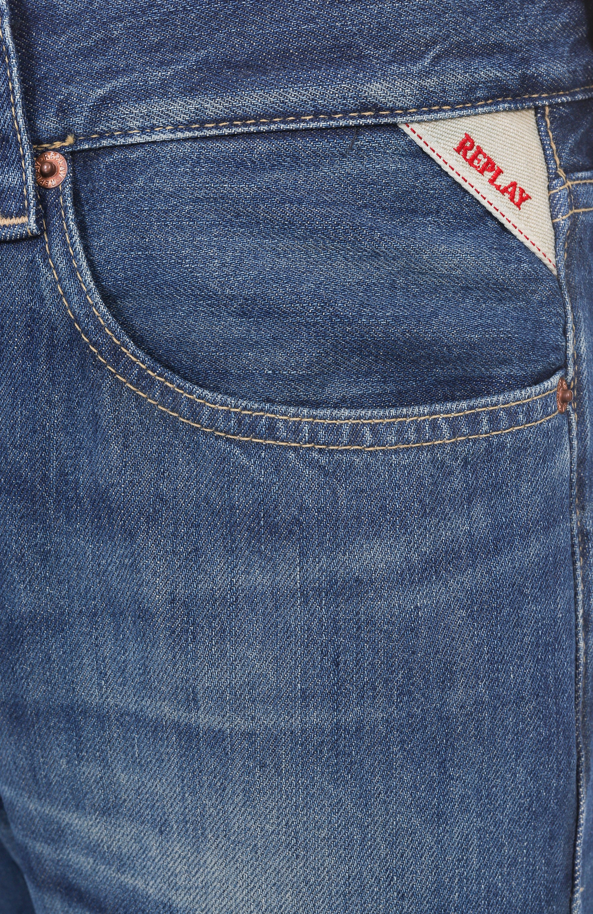 Джинсы neaal REPLAY синего цвета по цене 22500 руб., арт. M1038R.000.814 836, фото 6 Джинсы neaal REPLAY, арт. M1038R.000.814 836, фото 6